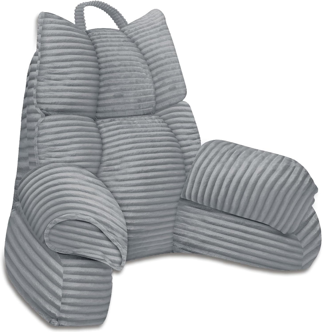 Cozy Reading Pillow with High Arm Rests &amp; Supportive Memory Foam | Perfect Back Support for Relaxing, Reading &amp; Gaming in Bed