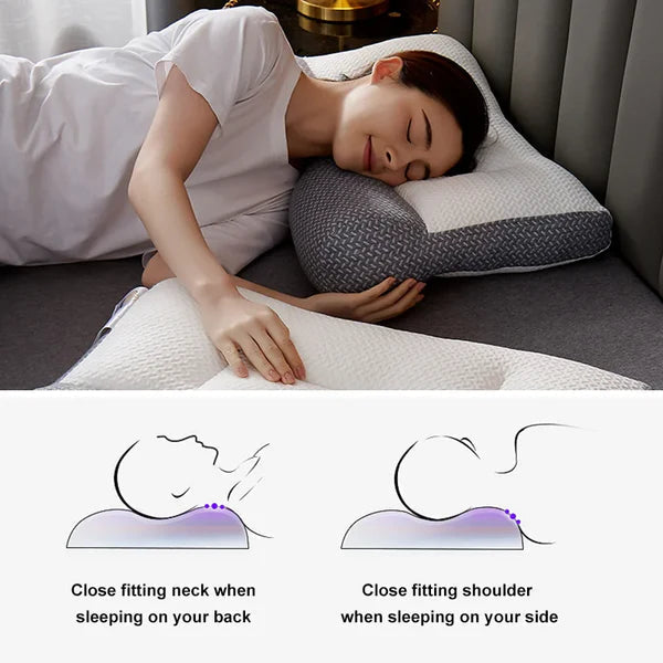 AlignRest | Neck Support Pillow with Ergonomic Contour &amp; Pressure Relief | Ideal Cervical Pillow for Pain-Free Sleep