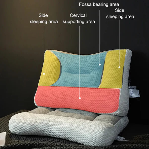 AlignRest | Neck Support Pillow with Ergonomic Contour &amp; Pressure Relief | Ideal Cervical Pillow for Pain-Free Sleep