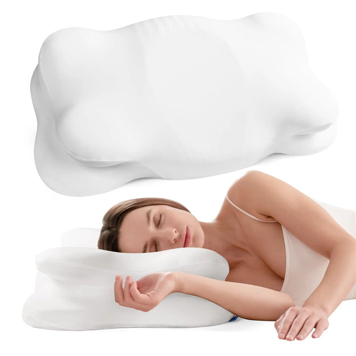 Vepine Cloud Alignment Pillow | Adjustable Fill &amp; Dual Height Design for Personalized Sleep Comfort