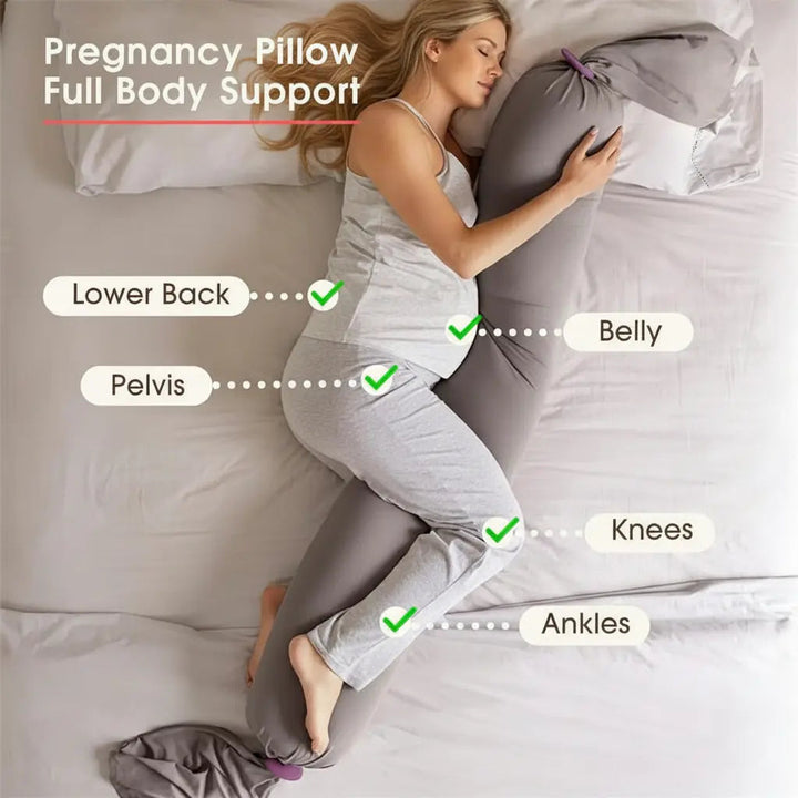 Vepine ComfortNest | Adjustable Full Body Pregnancy Pillow with Removable Cover | Ergonomic Support for Better Sleep