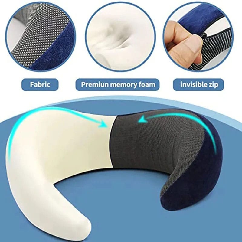 Comfort Travel | Neck Support Pillow with 360° Memory Foam Design | Portable Travel Solution for Ultimate Relaxation