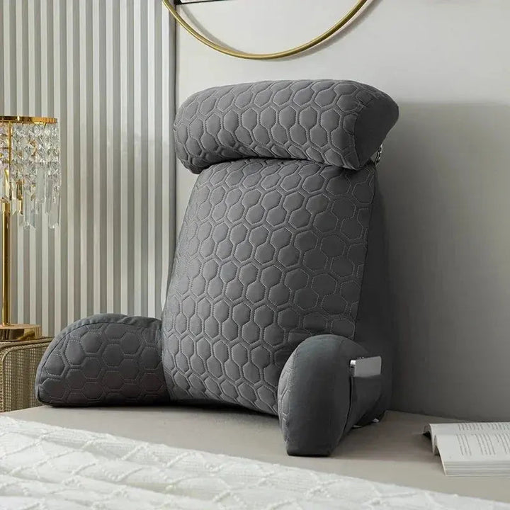 Vepine Cozy Lounge | Reading Pillow for Bed with Side Pockets &amp; Washable Cover | Comfortable Backrest Pillow for Relaxation