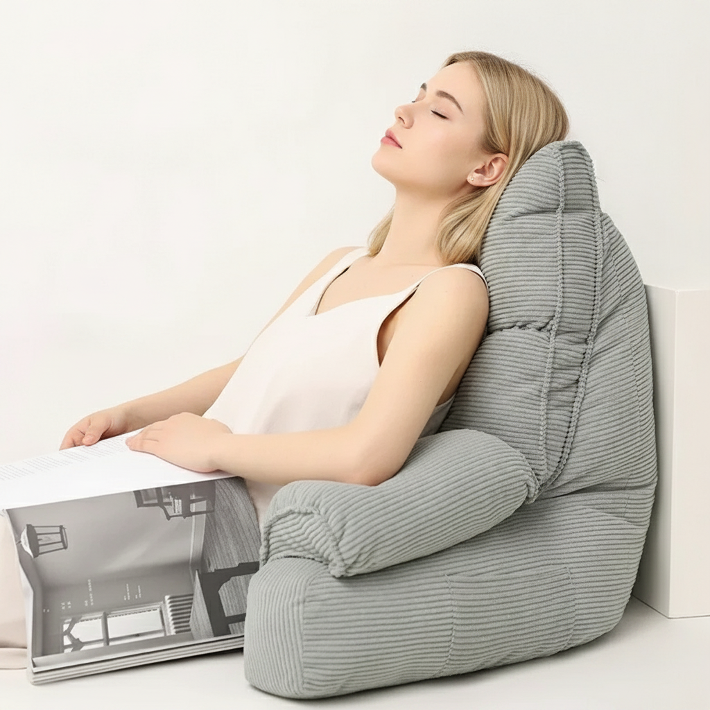 Lounge Comfort | Bed Pillow with Arm Support &amp; Memory Foam | Ideal for Reading and Gaming