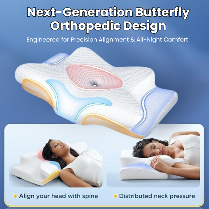 Sisica | Ergonomic Pillow for Neck Comfort &amp; Snore Reduction | White