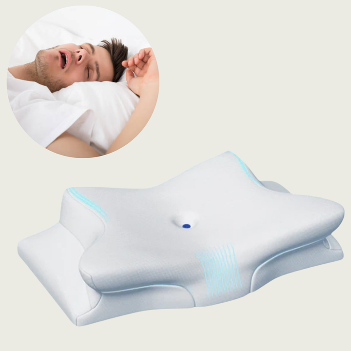 Sisica | Ergonomic Pillow for Neck Comfort &amp; Snore Reduction | White